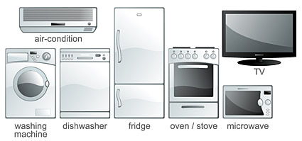 其他矢量素材 家庭常用电器矢量素材