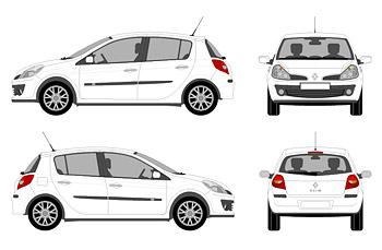 矢量汽车素材 雷诺Clio汽车矢量素材