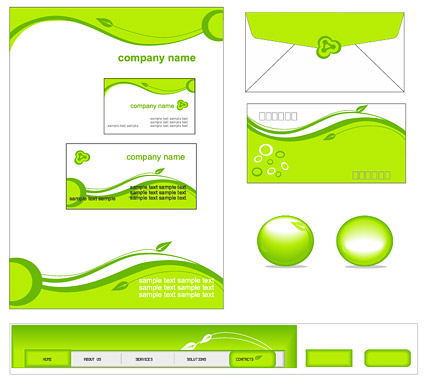 其他矢量素材 绿色企业简单VI模板矢量素材
