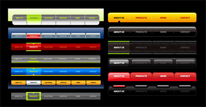 其他矢量素材 web2.0风格网站菜单导航条矢量素材