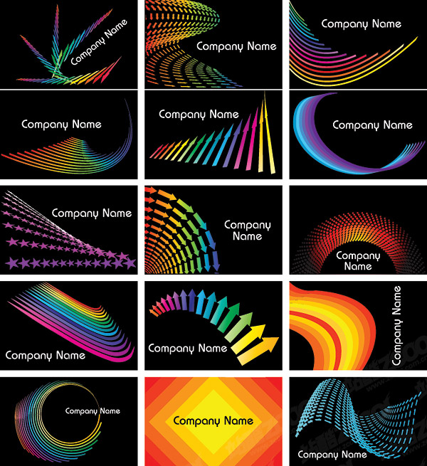 其他矢量素材 炫彩卡片模板矢量素材