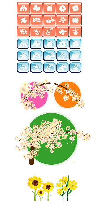 矢量图标 韩国风格花卉主题矢量图标