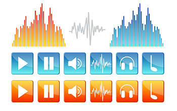 矢量图标 音乐、声音元素矢量图标素材