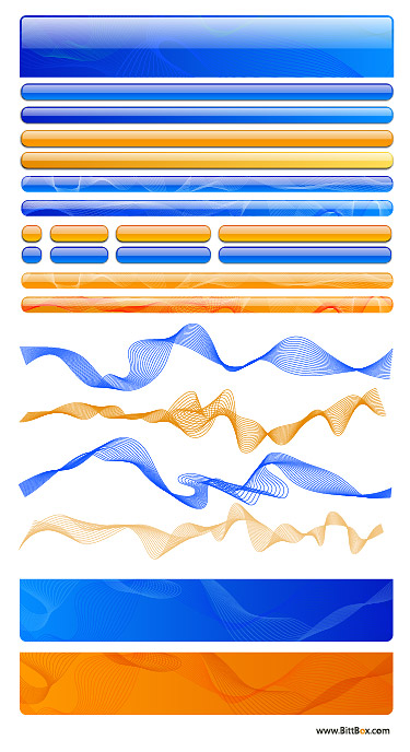 其他矢量素材 网页设计元素矢量素材-按钮、导航条、底纹